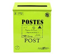 Wswqop Buzón de Cartas Exterior Caja de Grande Buzón de Revistas y Periódicos en Chapa Galvanizada con Diseño Resistente Adecuado, Verde