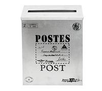 Wswqop Buzón de Cartas Exterior Caja de Grande Buzón de Revistas y Periódicos en Chapa Galvanizada con Diseño Resistente Adecuado, Blanco-1