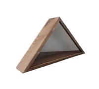 Wswqop Caja para Banderas Triangular de Madera Expositor para Banderas con Acrílico Almacenaje de Banderas con Diseño a Prueba de Polvo Resistente Adecuada P, MarrÓn, Individual