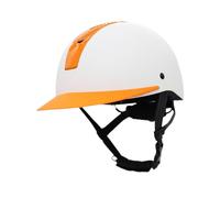 Wswqop Casco/Gorro de Equitación con Función Protectora, Forro Interior Lavable, Carcasa de PP Resistente a Los Impactos Y Ajuste Regulable para Adultos, Par, S Naranja