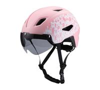 Wswqop Casco para Bicicleta Infantil con Correa Segura Ajustable Visera Extraíble Interior Acolchado Lavable Y Material de Absorción de Impactos Adecuado Par, Rosa