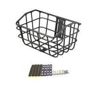 Wswqop Cesta de Bicicleta Delantera de Aleación de Aluminio Canasta Organizadora para Bicicletas Contenedor de Carga Plegable Cesta Resistente con Estructura, con Capas