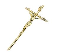 Wswqop Colgante Cruz Charm Pequeño para Collar Pulsera Y Llavero Diseño de Jesús sobre El Soporte Chapado en Oro Accesorio Metálico Artesanal, Dorado 2,