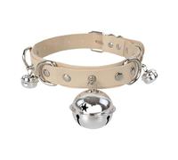 Wswqop Collar Choker Gótico Collar Campana Accesorio de Cuero PU Joyería para Disfraz Cosplay Fiesta Festival Halloween Regalo, Caqui
