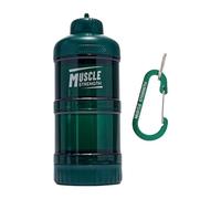 Wswqop Contenedor de Proteína Caja Dosificadora Portátil Recipiente de Polvo con Adecuado para Entrenamiento Senderismo Actividades Al Aire Libre, Azul, Individual