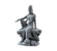 Wswqop Estatua de Resina Gris Yin, Artesanía Budista, Ligera Y Versátil para Salas de Meditación, Figura Yin, 8.9 X 5.8 X