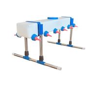 Wswqop Feeder Alimentador de Leche para Corderos con Múltiples Cabezales Reutilizable de PP Y Silicona Adecuado para Levantar Terneros Y Porcinos, 12 Cabeza con Soporte