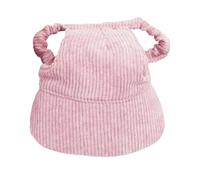 Wswqop Gorro para Perro Gorro de Béisbol Visera para Mascota Corduroy con Orificios para Orejas Ajustable Cadena a Prueba de Viento Adecuado para Paseos en V, Rosa, XL