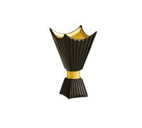 Wswqop Incensario Portaincienso Difusor de Aromas de Resina con Diseño Tipo Cáliz y Base Facetada Cuenco Ensanchado Que Recoge Ceniza Adecuado para Sala Estudio Oficina, Negro, Mediano
