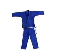 Wswqop Judo Gi Traje de Jiu Uniforme de Karate Costuras Dobles Ergonómicas en Algodón Ligero Adecuado para Entrenamiento Profesional Y Clases, Azul 140cm