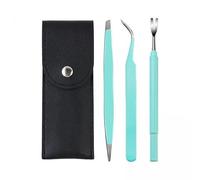 Wswqop Juego de 6 Herramientas para Extraer Garrapatas, Fabricado en Acero Inoxidable con Superficie Antideslizante Y Punta Precisa para Una Extracción Contr, 3 Piezas