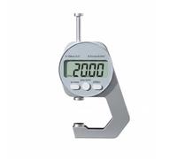 Wswqop Medidor de Espesor Digital Calibrador Profundímetro Micrómetro con Medición 0.01 Mm Pantalla Legible Botón Conmutación Pulgadas Mm Marco de Aluminio, 0-20mm, Cabeza Plana