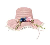Wswqop Mujer Verano Grande Transpirable con Rosas Diseño Ondulado Cómodo Casual Adecuado para Protección Solar Playa Fotografía, Rosado