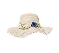 Wswqop Mujer Verano Grande Transpirable con Rosas Diseño Ondulado Cómodo Casual Adecuado para Protección Solar Playa Fotografía, Blanco