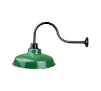 Wswqop Pantalla Vintage Verde Lámpara Colgante Industrial Esmaltada Nostálgica Cúpula de Hierro Funda de Lámpara Adecuada para Entrada Jardín Interior, 40x16.5cm