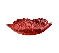 Wswqop Plato decorativo para fruta, soporte para verduras en forma de pétalo, bandeja para servir patatas caseras, color rojo