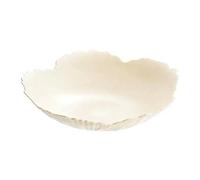 Wswqop Plato Decorativo para Frutas, Bandeja para Servir Verduras con Forma de Pétalo para Patatas en Casa, Crema, Individual