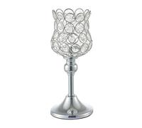 Wswqop Portavelas de Cristal Soporte Decorativo Portavelas Candelabro Elegante Base Firme Acabado Adecuado para Bodas Fiestas D, 22cm, Individual