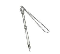 Wswqop Puntero Bíblico con Marcador Y Cadena Barra Decorativa en Aleación de Zinc Accesorio Artístico para Lectura Puntero Manual Adecuado para Torá Mit, Cabeza de corona plateada