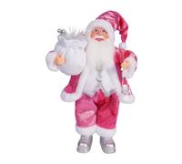 Wswqop Santa Figurine Estatua Figura Navidad Muñeco Decorativo Material PP Adecuado para Regalo Boda Sala Dormitorio, Rosa, Individual