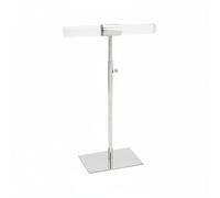 Wswqop Soporte de Collar de Suelo Expositor Perchero Organizador con Poste Telescópico y Barra Transversal para y Colgantes Orden en Vertical y Apariencia, Espejo