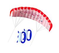 Wswqop Surfing Kite Doble Línea Deportiva Parafoil Cometa Acrobática Juguete Educativo y Entrenamiento de Kitesurf Fabricada en Poliéster, Rojo