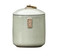 Wswqop Tea Canister Tarro Cerámico para Té con Tapa Hermética Depósito para Café Nueces Y Granos Caja Organizadora Adecuada para Cocina Decoración del Hogar, Beige, Individual