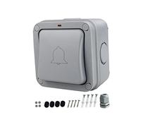 Wswqop Timbre con Botón Pulsador para Jardín, Timbre Impermeable Reiniciable, Panel de Interruptores de Timbre, Abridor de Puerta Automático para Pasillos, H, BE32M