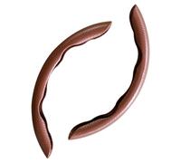 WSXQAZ 2 Piezas Funda Volante Coche para Jaguar X-Type Estate 2003 2004 2005 2006 2007 2008 2009, Cubierta de Volante de Fibra de Carbono Segmentado Accesorios Coche,Brown