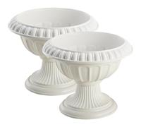 WSYJWEX Plantador de plástico, 2pcs 9.84 Dia..Plantador de Porche, urna clásica de Estilo Vintage para Plantas al Aire Libre, Maceta de Flores Impermeable para la Fiesta de Bodas de plástico