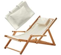 WSYJWEX Tela de reemplazo de Silla de 45x17 Pulgadas Suave & Tela de Tumbona Transpirable con Almohada portátil & reemplazo de Patio Plegable para de Playa de Tumbona Solar