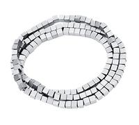 Wsymxuo 1 Hebra de Cadena Suelta Perlas Sueltas para Collar de Pulseras, plata, tal como se describe