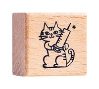 Wsymxuo Sello de Gato, Animal Lindo, Cuadrado de 3 Cm, Pequeño, para Niños, Sello de Goma de Madera para Estampar Cartas, álbumes de Fotos, Manualidad, Enfermero