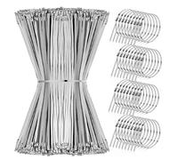 WSYW100Pcs Bridas de cable de acero inoxidable de alta resistencia con autobloqueo de 20"