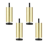 WSZGRJDM 4 Piezas Dorado Patas de Muebles roscadas, Rosca M6/M8/M10 Patas de sofá de aleación de Aluminio, Ajuste de Altura Patas de Repuesto de gabinete, Patas de Soporte de gabinete