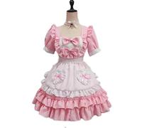 WSZJLN Sexy Lolita Plus Size Pink Maid Dress Japanese Sweet Women Kawaii Dress Disfraz de Juego de rol Fiesta de Halloween Cosplay Anime New-Pink,XL