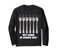 WT Fork WTF va en múltiples dientes doblados divertido juego de palabras humor Manga Larga