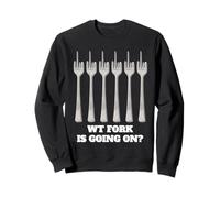 WT Fork WTF va en múltiples dientes doblados divertido juego de palabras humor Sudadera