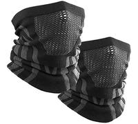 WTACTFUL 2pcs Braga Cuello Hombre, Pasamontañas Braga de Invierno Cuello Térmica, Moto Calentador de Cuello para Hombre y Mujer, Esqui Correr, Esquiar, Moto, Ciclismo, Snowboard, Running Negro