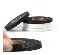 WTAXBH Cinta Dobladillo Plancha Forro de tela unida por un lado, blanco y negro, planchado de ropa, cinta for dobladillo, forro de malla, accesorios de costura DIY(White 1.2cmX100m)