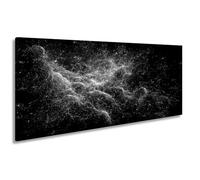 WTD - Lienzo decorativo (80 x 40 cm), diseño de espirales de estrellas en danza cósmica, efecto XXL, color blanco y negro