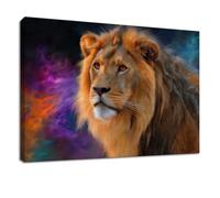 WTD - Lienzo decorativo para salón, 40 x 30 cm, diseño de animales de camello y león