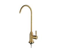 WTEPNQQDI Grifos De Cocina, Grifo Agua Potable Ósmosis Inversa Fría Simple Cuello Cisne,Golden B(Gold A)