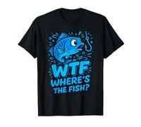 WTF ¿Dónde está el pescado de los hombres divertidos dibujos animados de pesca Camiseta