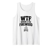 WTF ¿Dónde está la leña Hilarante Humor de Camping Camiseta sin Mangas