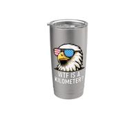 WTF is a Kilometer 4th of July US Flag USA Eagle America Vaso térmico de acero inoxidable de doble pared