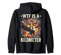 WTF Is A Kilometer Funny 4th of July Patriotic American Sudadera con Capucha