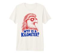 WTF Is A Kilometer Funny Patriotic Eagle USA Humor Camiseta Premium