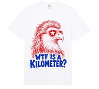 WTF Is A Kilometer Funny Patriotic Eagle USA Humor Comfort Colors Adult Heavyweight T-Shirt