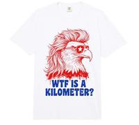 WTF Is A Kilometer Funny Patriotic Eagle USA Humor Comfort Colors Adult Heavyweight T-Shirt